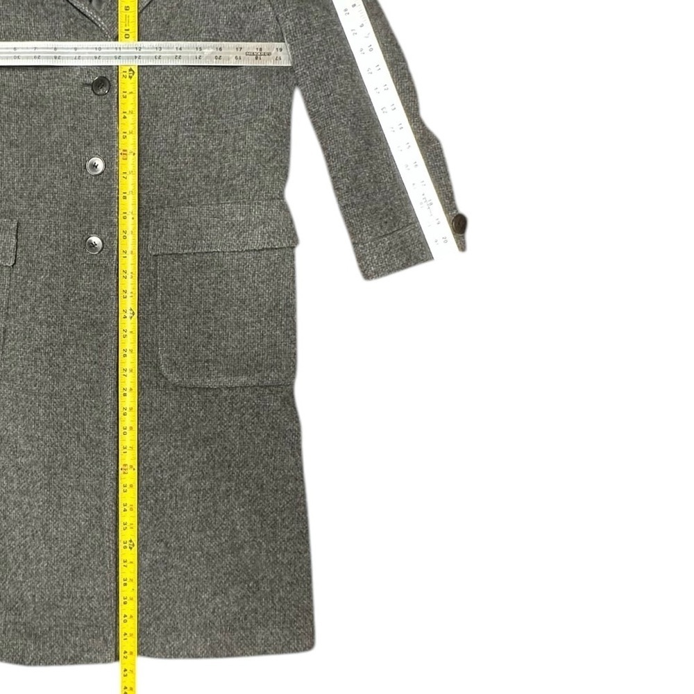 Giorgio Armani ~ Women’s Wool Mohair Alpaca Gray Trench Car Coat ~ Sz 8 ~ VTG - Picture 14 of 16